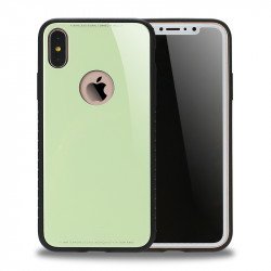 iPhone XS / X Design Tempered Glass Hybrid Case (Green)